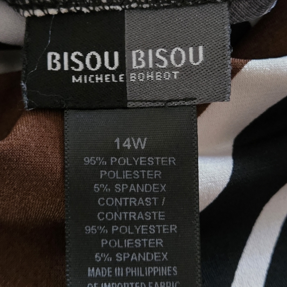 Y2K Bisou Bisou Sleeveless Maxi Dress Women 14W Black Brown White Down-Town Girl - Picture 11 of 15